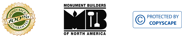 A black and white logo for monument builders north america.